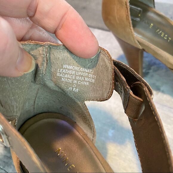 Nine West Leather strappy heeled sandals size 8 - Picture 11 of 11